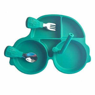 خرید ست قاشق غذاخوری سیلیکونی سفارشی شکل ماشین بدون Bpa online manufacture