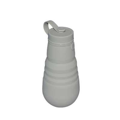 خرید بطری نوشیدنی تاشو سیلیکونی خاکستری بطری آب 500 میلی لیتری تاشو ورزشی در فضای باز online manufacture