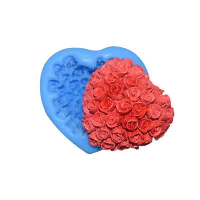 خرید ظروف پخت سیلیکونی درجه غذایی کیک فوندانت قالب 3 بعدی سیلیکونی قلب رز online manufacture
