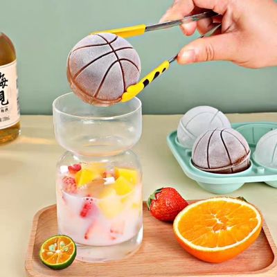 خرید MHC Bpa Free Silicone Ice Mold With Lid And Bin Easy Release توپ های بزرگ دایره ای 3D بسکتبال دور یخ مکعب online manufacture