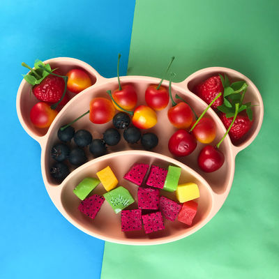 بشقاب مکش سیلیکونی رایگان Bpa Feeding Baby Feeding Baby Feding Bipa Free Selling Hot Selling Customized Bear shape