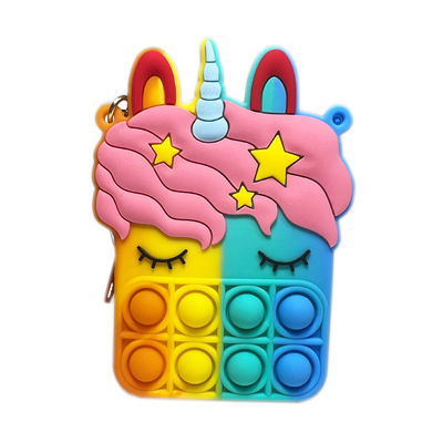 محصولات سیلیکونی کودک کیف دخترانه اسباب بازی دخترانه MHC Hot Sellers Unicorn Stress Relief کیف سیلیکونی کیف پول محبوب با سر انگشت